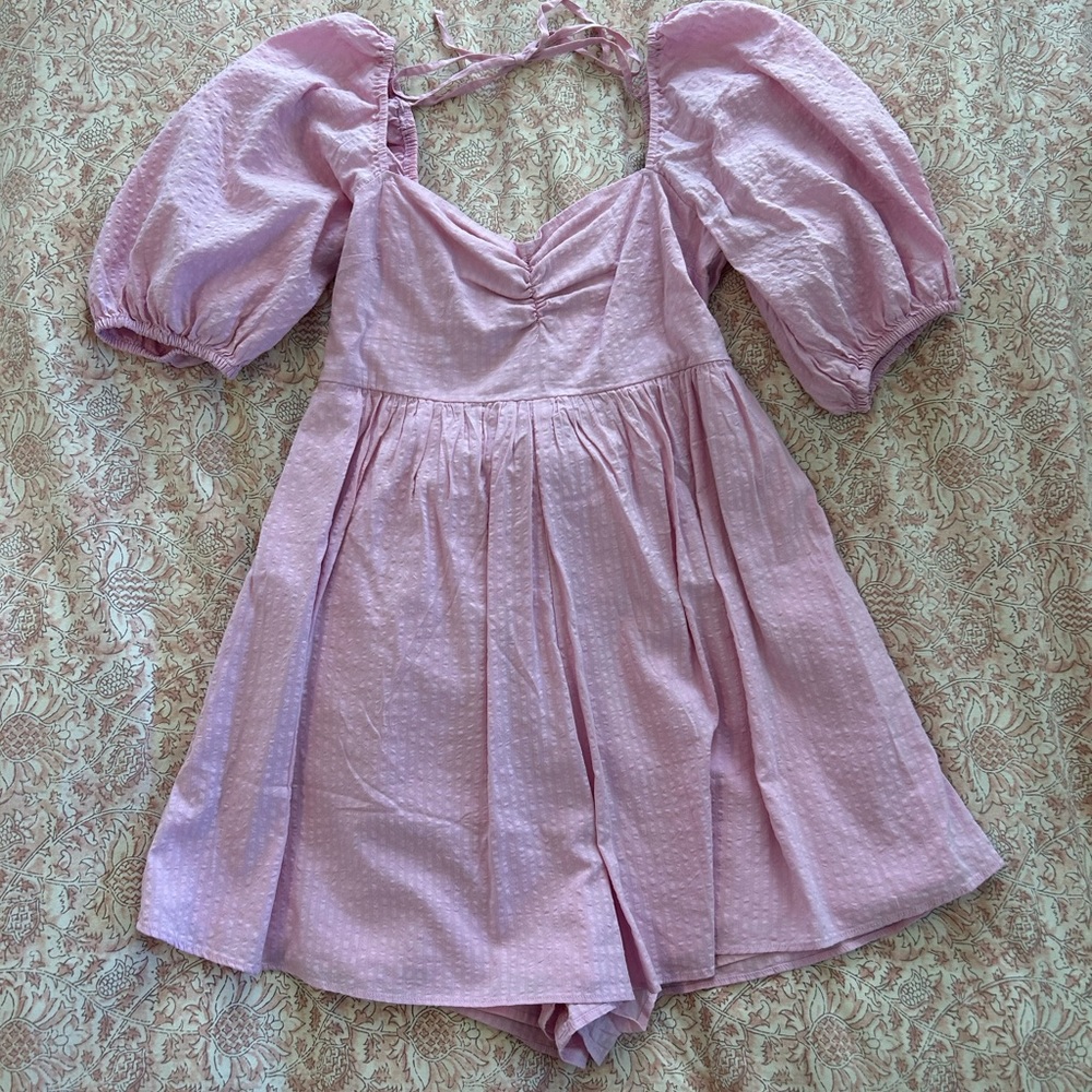 Abercrombie & Fitch Puff Sleeve Babydoll Romper